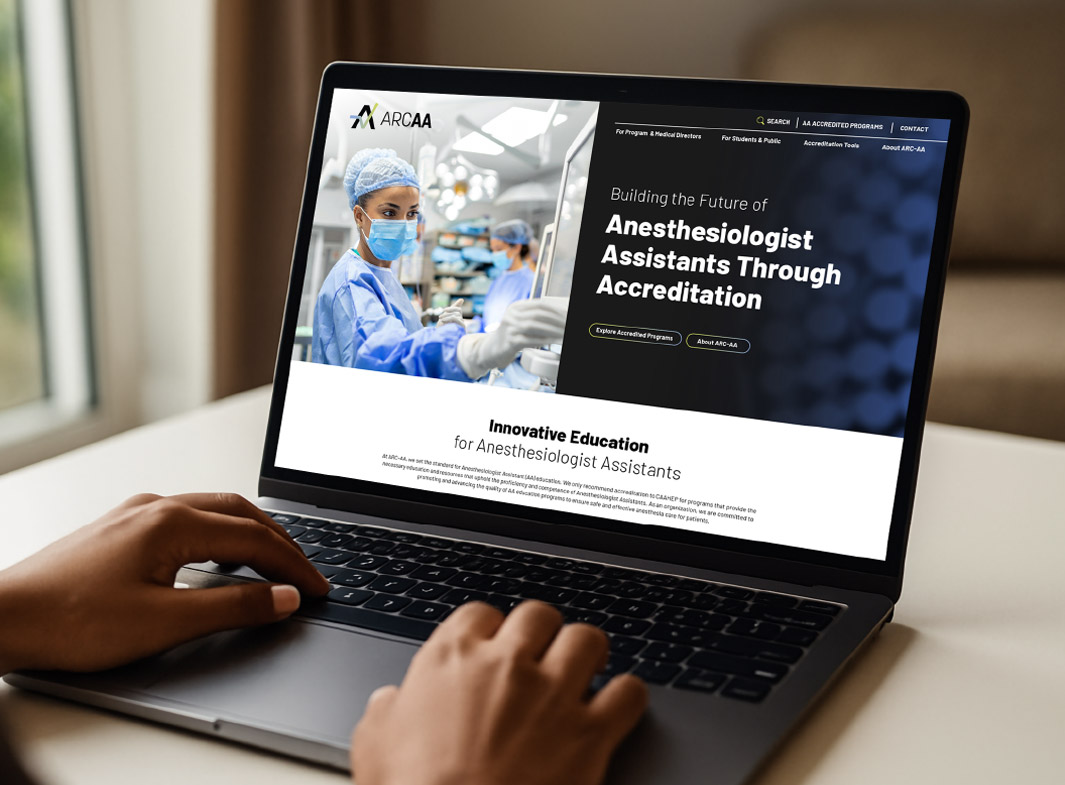 ARC-AA Website Displayed on Laptop ARC-AA Website Displayed on Laptop