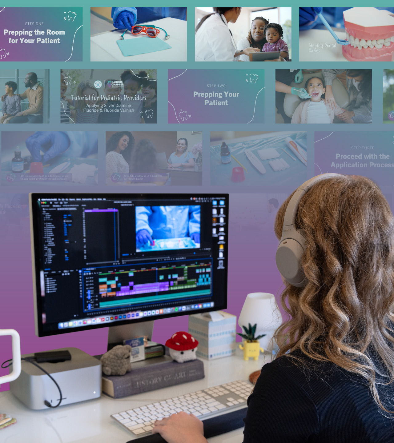 Caylin Working on Video Editing