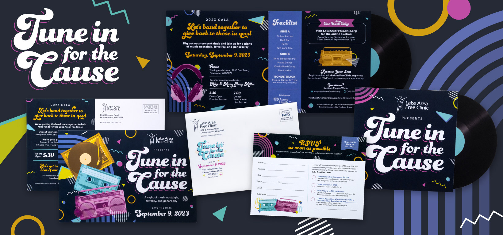 Tune in for the Cause 2023 Gala Print Materials Designed by Ocreative