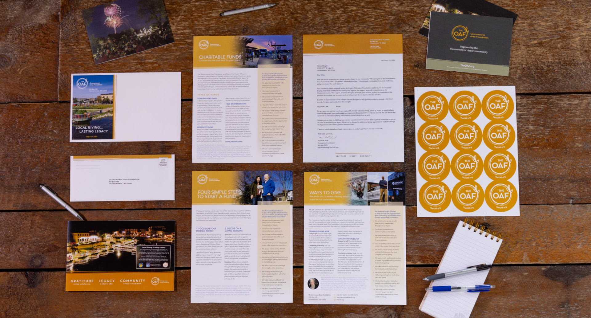Collateral and Print Materials For the OAF Gala