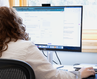 Jerrie Working at Her Desk