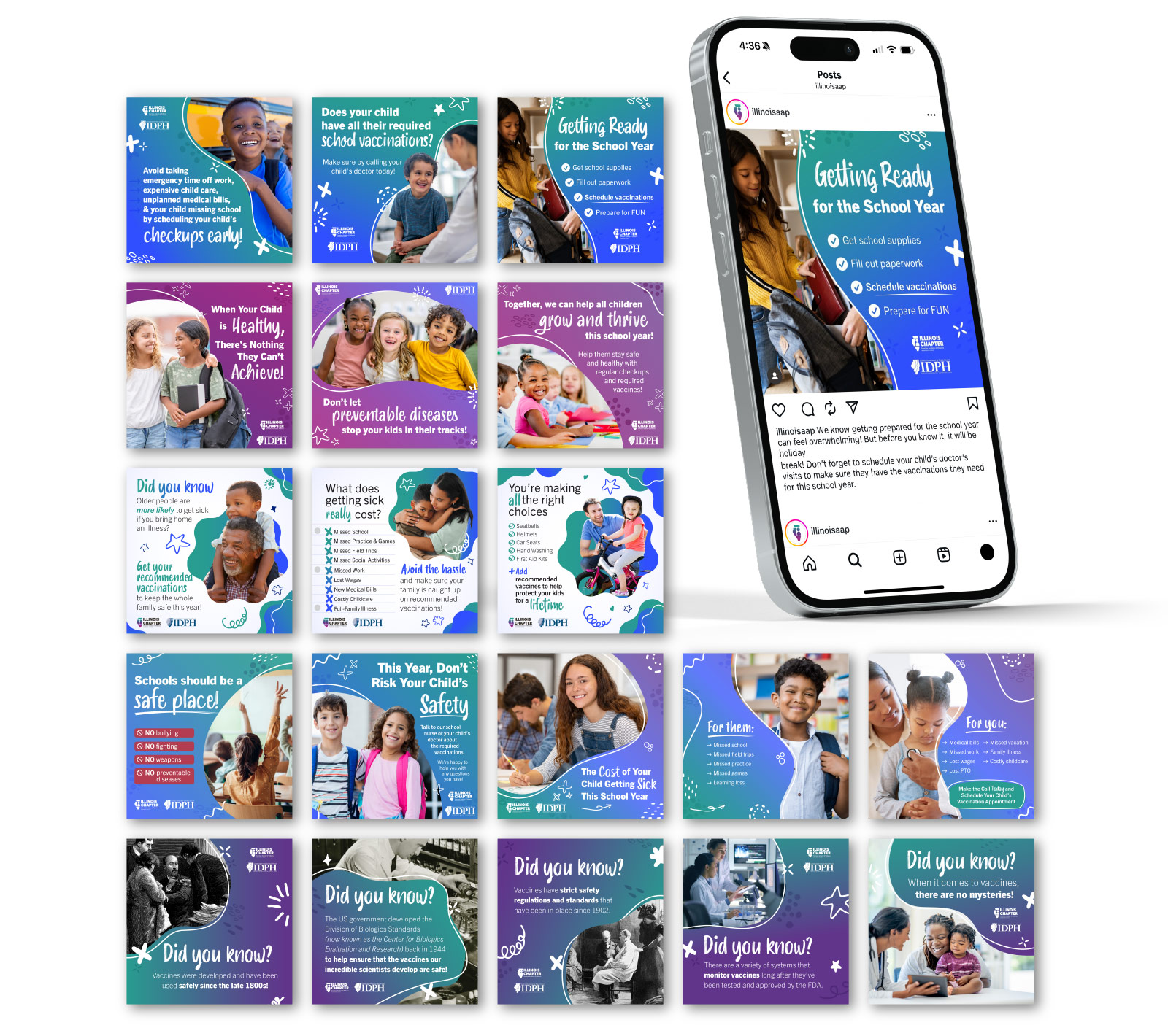 ICAAP Social Media Posts Displayed on Phone Screen