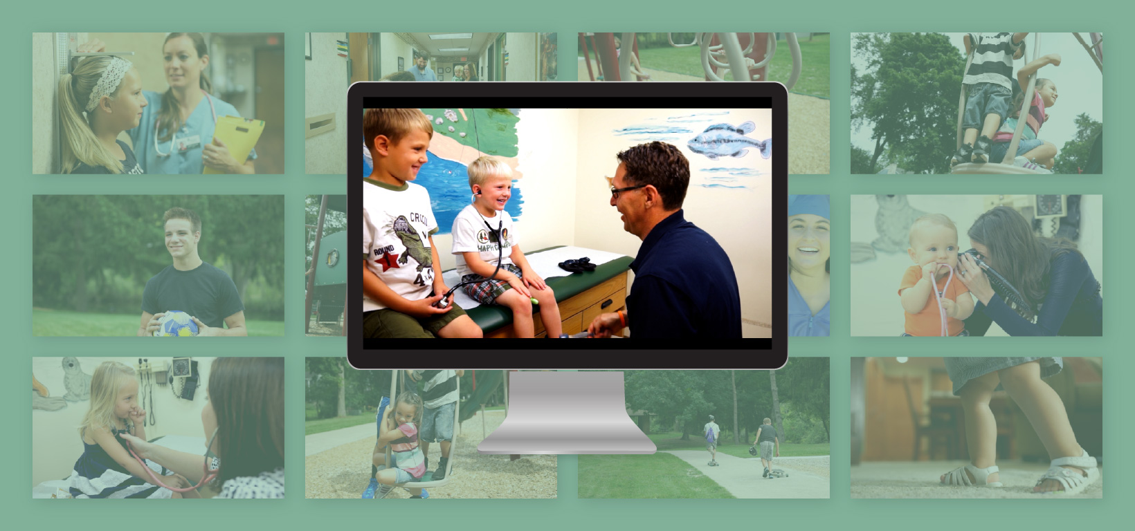 Two Children Getting a Checkup at Lake Country Pediatrics