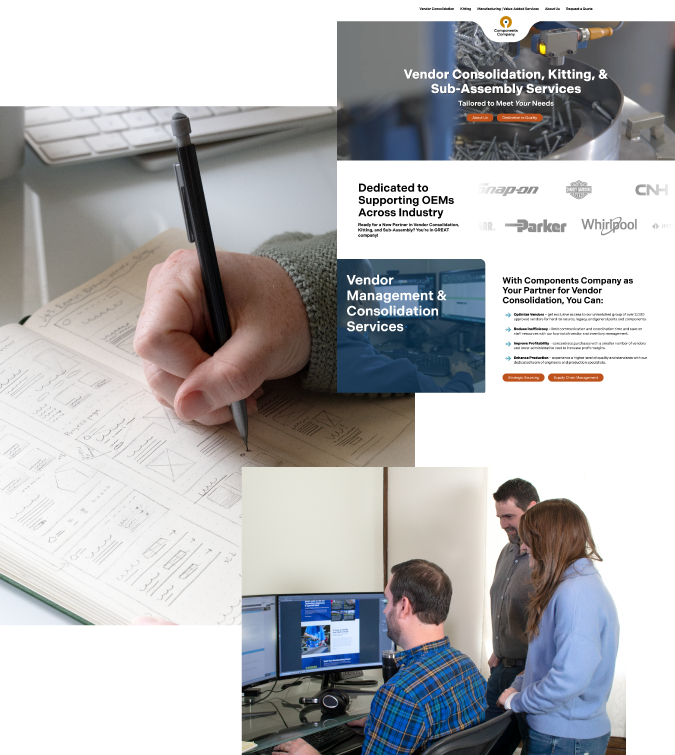 Ocreative Team Strategizing on Web Design Layouts