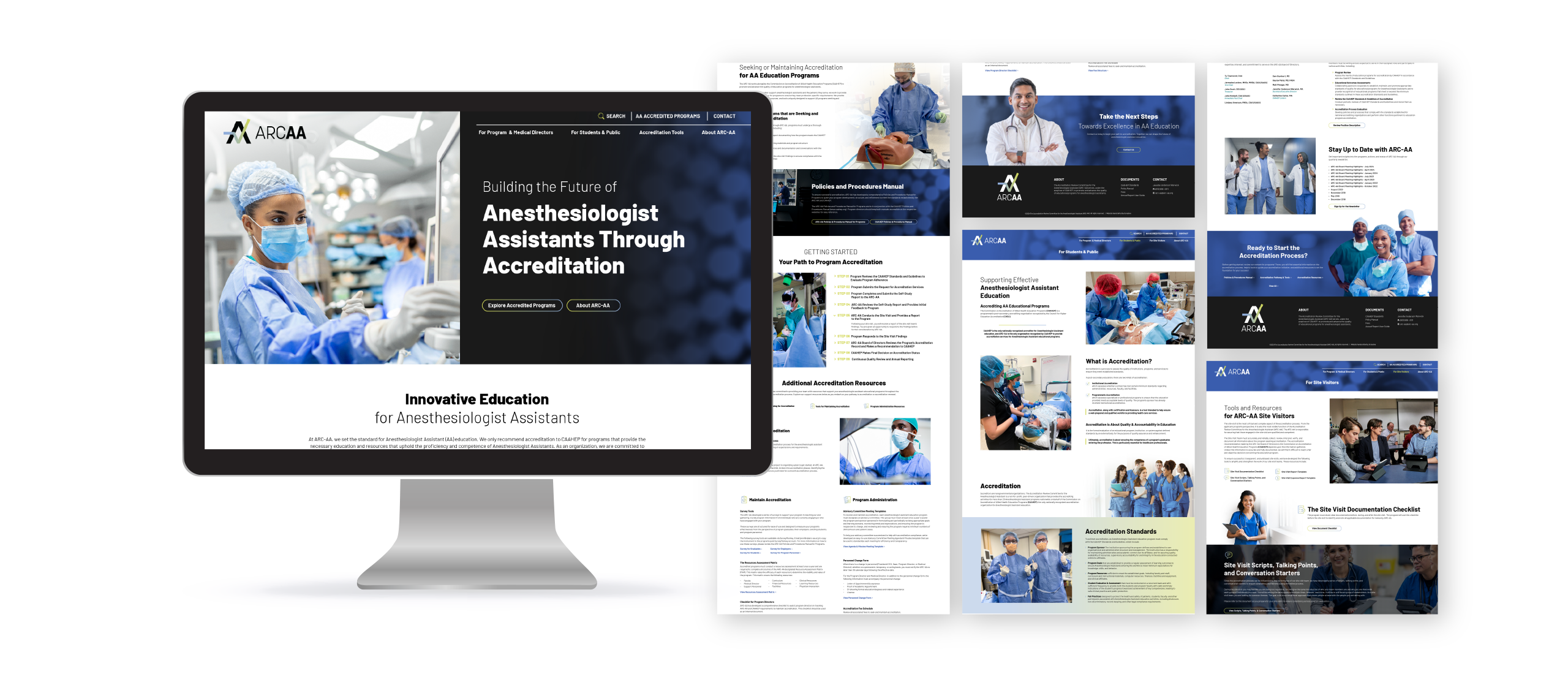 Screenshots of ARC-AA Website by Ocreative