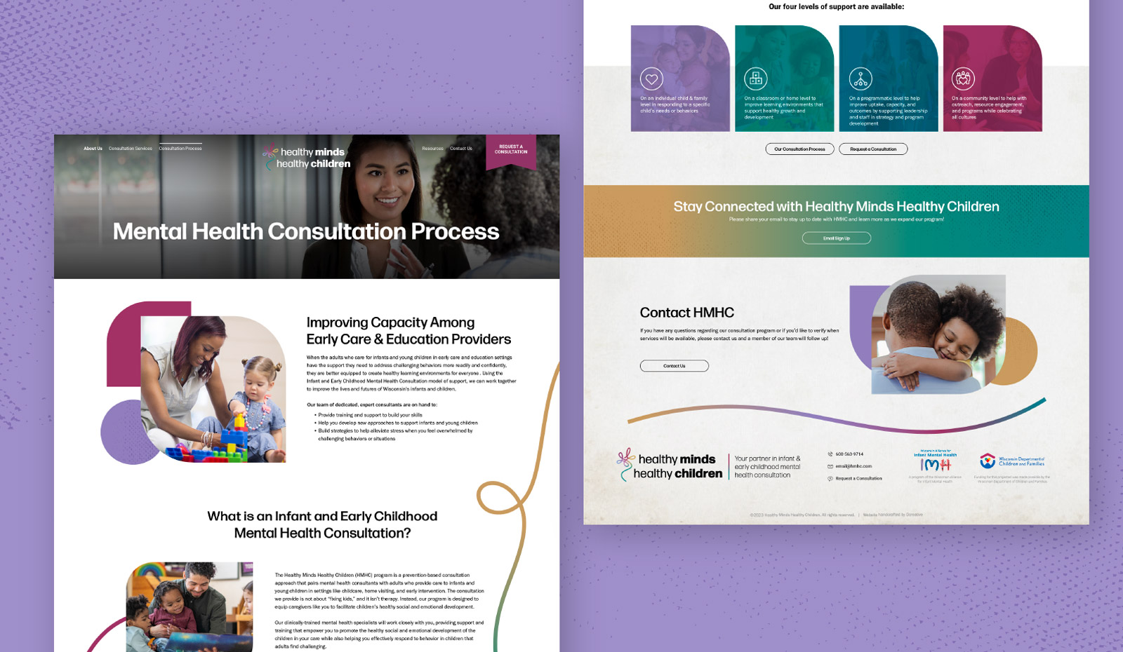 Examples of New Color Palette Used on Website