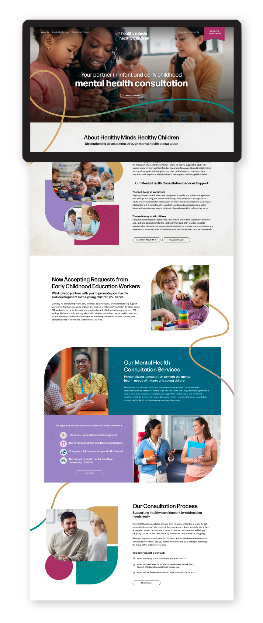 HMHC Website Displayed on a Tablet
