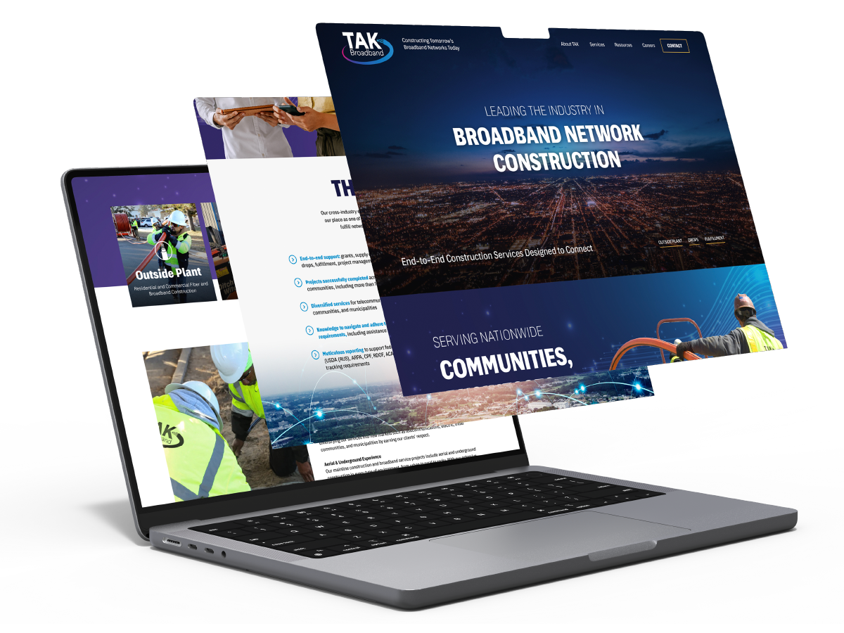 New Tak Website by Ocreative on a Laptop Display