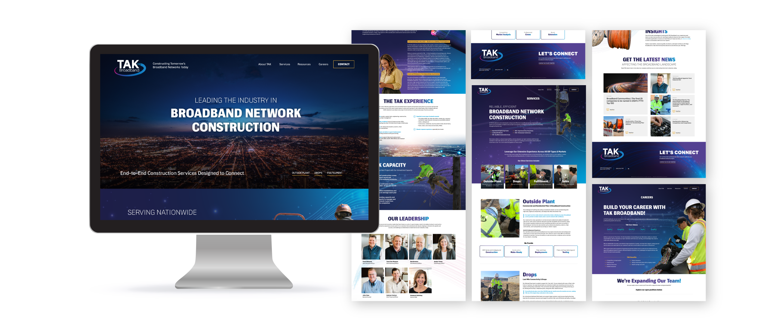 New TAK Broadband Website Viewed Across Multiple Display Types