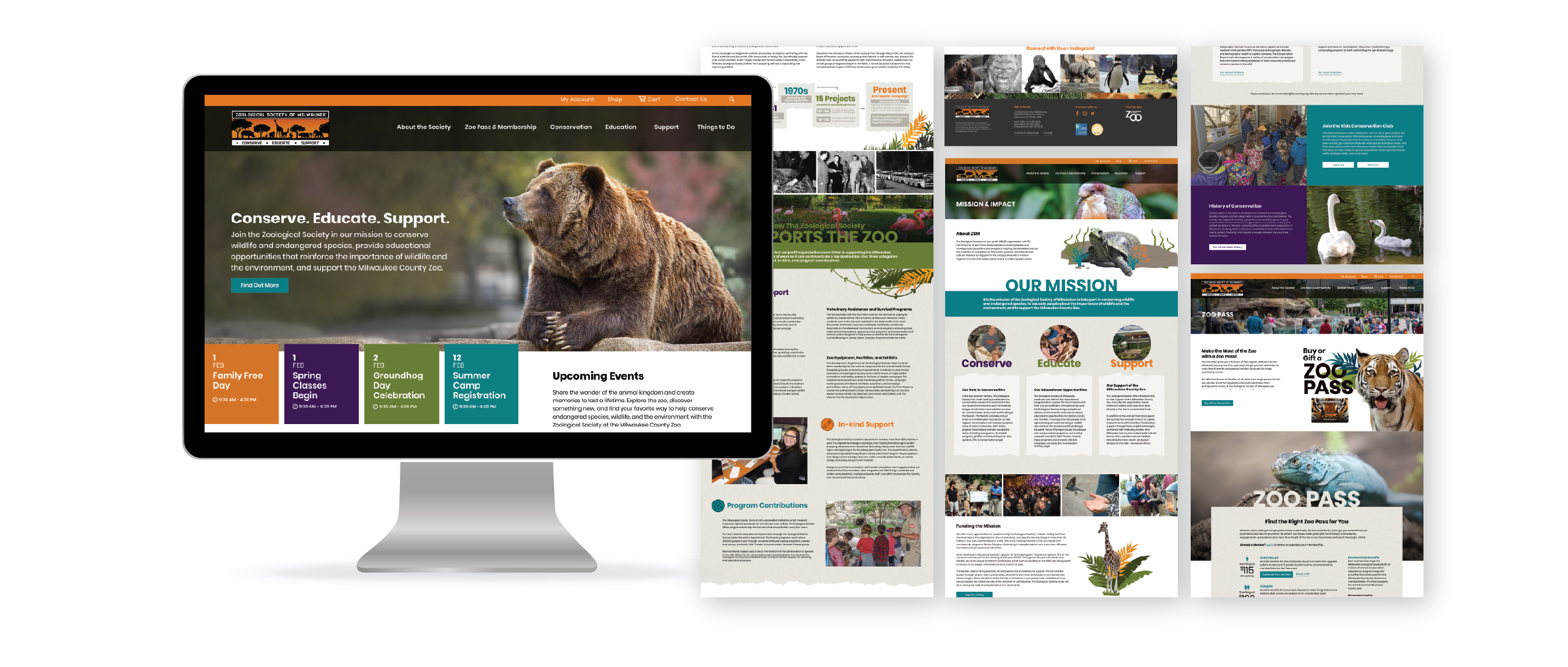 Zoological Society of Milwaukee Website Across Multiple Displays